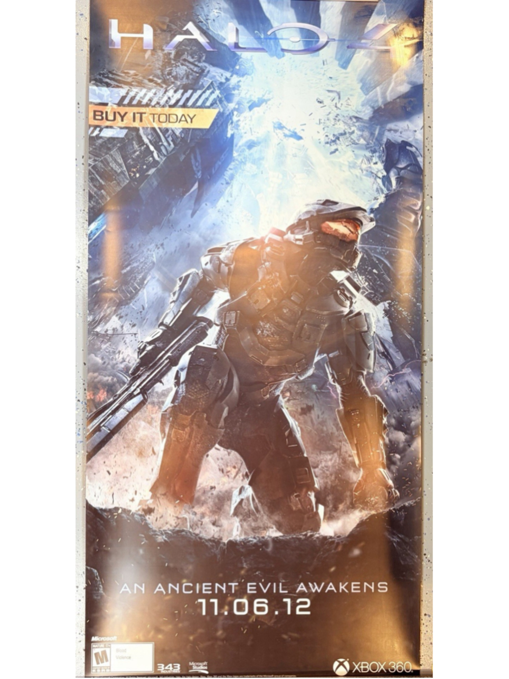 HALO 4 Xbox 360 Promo Store Display Poster 28x58 PVC Master Chief 2012